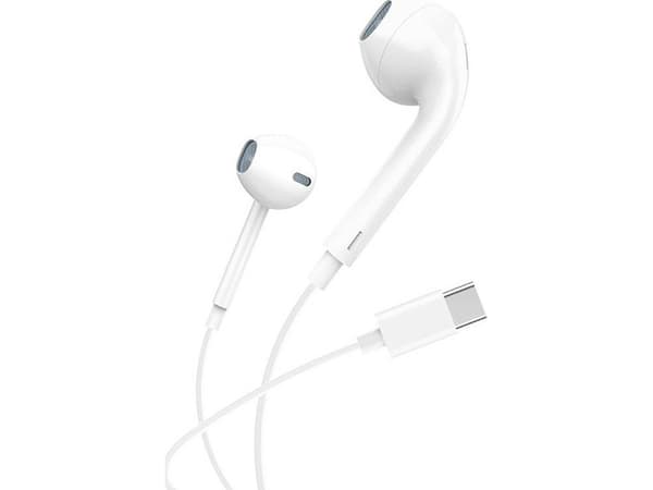 Foneng T15 in-ear, trådbundna hörlurar, USB-C, 1,2m (vit)