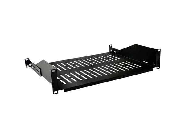 Value 26.99.0406, Kehikon hylly, Musta, 25 kg, 2U, 48,3 cm (19"), 485 mm