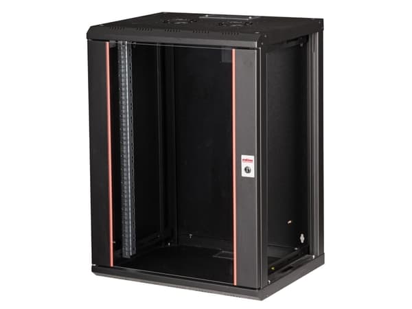 ROLINE 26.21.0176, Veggmonterbar hylle, 16U, Nøkkellås, Rack skinner, 29 kg, Sort