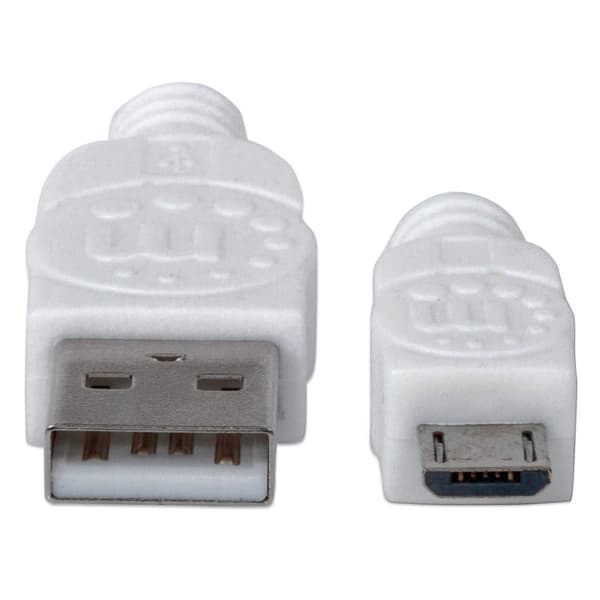 Manhattan 324069 USB-kablar USB 2.0 1,8 m USB A Micro-USB B Vit
