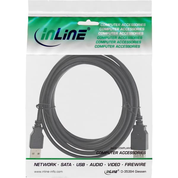 InLine 34618B USB-kablar 1,8 m Svart