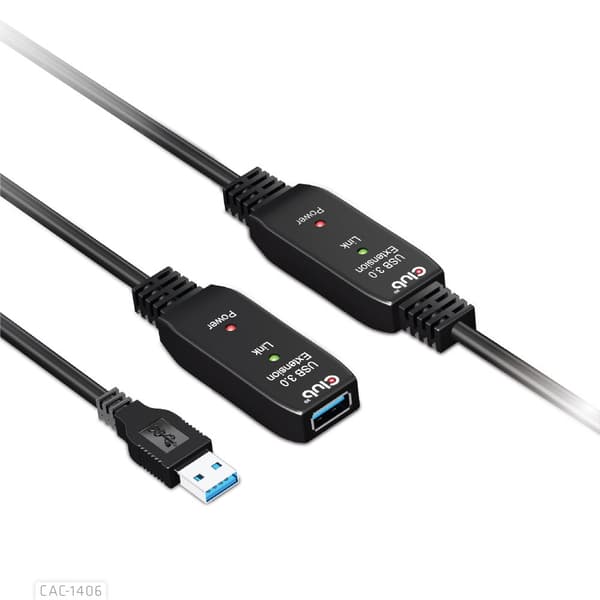 CLUB3D CAC-1406 USB-kablar USB 3.2 Gen 1 (3.1 Gen 1) 15 m USB A Svart