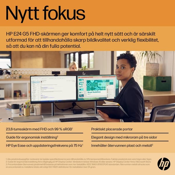 HP E-Series E24 G5 FHD-skärm