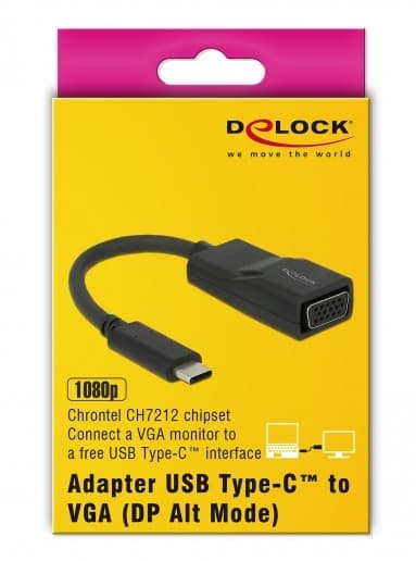 DeLOCK 63923 USB-grafikadapter 1920 x 1200 pixlar Svart