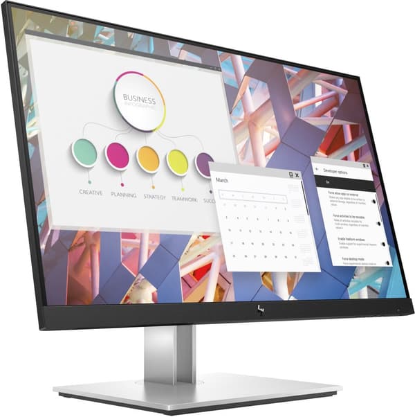 HP E-Series E24 G4 platta pc-skärmar 60,5 cm (23.8") 1920 x 1080 pixlar Full HD LCD Svart, Silver