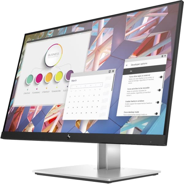 HP E-Series E24 G4 platta pc-skärmar 60,5 cm (23.8") 1920 x 1080 pixlar Full HD LCD Svart, Silver