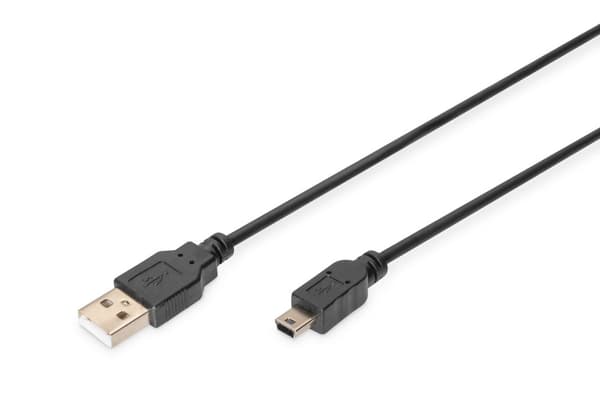Digitus AK-300130-018-S USB-kablar USB 2.0 1,8 m USB A Mini-USB B Svart