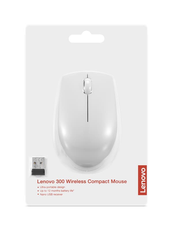Lenovo 300 WIRELESS MOUSE?GREY datormöss Kontor Ambidextrous RF Trådlös Optisk 1000 DPI