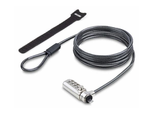 StarTech.com Slim Lock Noble Wedge Slot-kompatibel, 6,6ft låskabel - Säkerhetskabellås - 2 m