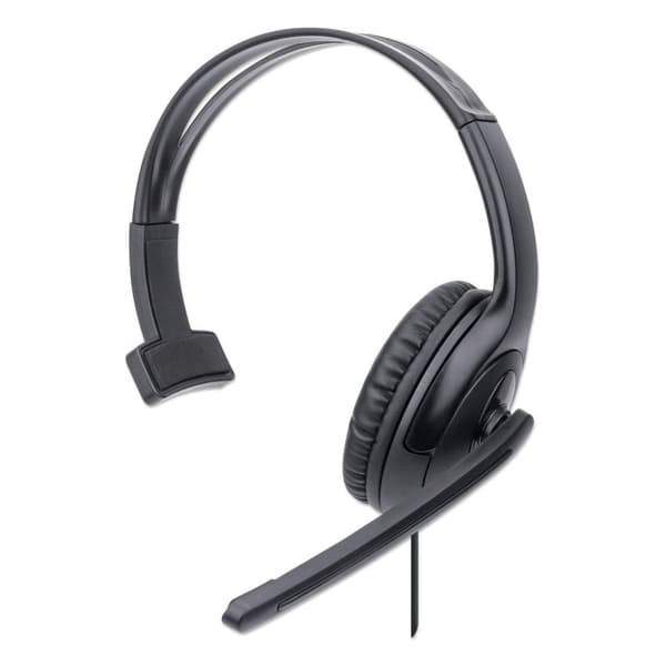 Manhattan 179874 hörlur och headset Kabel Huvudband Kontor/callcenter USB Type-A Svart