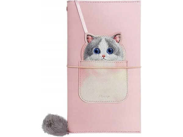 Nimmy 2in1 muistikirja + kynä setti vaaleanpunainen Big Eyed Pet 2.0 Kissa