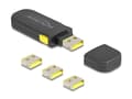 Miniatyrbild 2 av 5: Delock - Set med USB-portskydd - för USB Typ-A hona - svart, gul