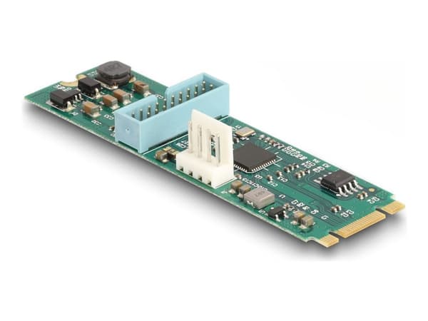 Delock-konverter M.2 Key B+M hann til 2 x USB 5 Gbps Type-A hunn med 50 cm kabel Sort, Blå, Grønn, Grå