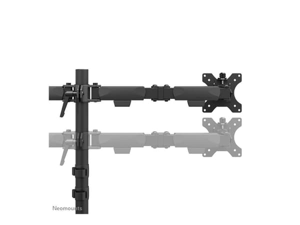 Neomounts DS60-600BL2 - Monteringssett (skjermarm) - full bevegelse - for 2 skjermer - stål - svart - skjermstørrelse: 10"-32" - skrivebordsmonterbar