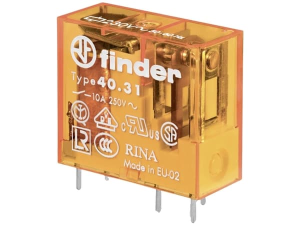 Finder 40.31.9.024.0000 Piirilevyrele 24 V/DC 12 A 1 x vaihtokosketin 1 kpl 1 kpl