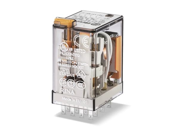 Finder 55.34.9.024.0094 Stikrelæ 24 V/DC 7 A 4 x omskifter 1 stk