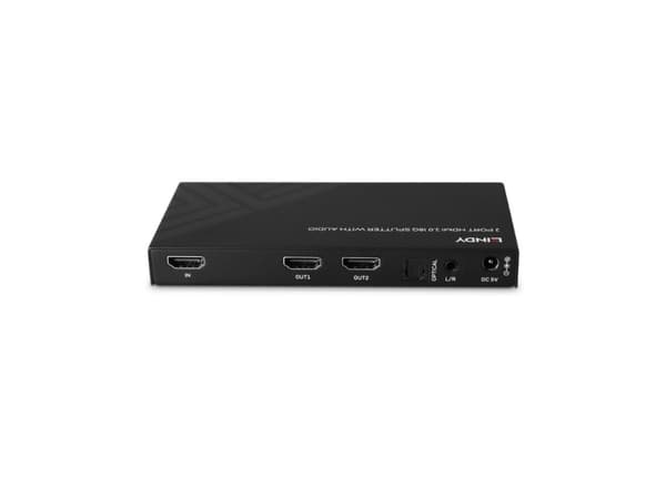 Lindy 38534, HDMI, 2x HDMI, 3,5 mm, 7680 x 4320 piksler, Sort, Metall