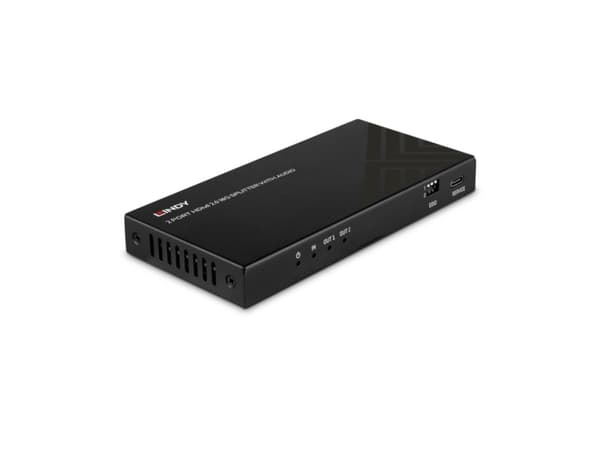 Lindy 38534, HDMI, 2x HDMI, 3,5 mm, 7680 x 4320 piksler, Sort, Metall
