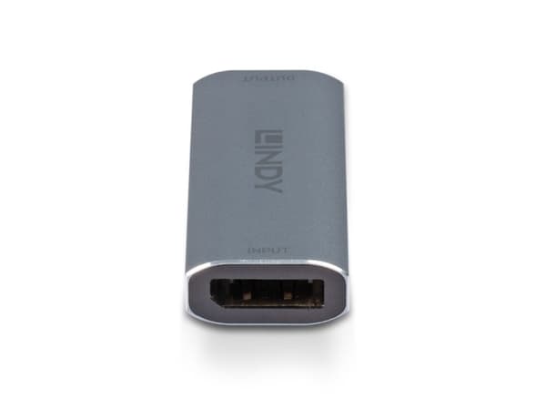 Lindy 38421, 7680 x 4320 pixlar, Repeater för AV-utrustning, 40 m, Kabel, Silver