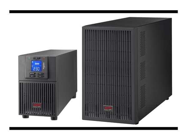 APC Easy UPS On-Line - UPS - tårn, utvidet driftstid - AC 220/230/240 V - 2700 watt - 3000 VA - enkeltfase - blysyre - USB, serial - utgangskontakter Sort