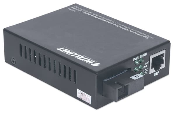 Intellinet 545068 mediakonverterare för nätverk 1000 Mbit/s Enkelläge Svart