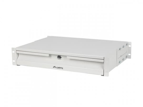SKUFF FOR 19" SKAP 2U 360MM GRÅ LANBERG (2U/483X360MM LASTEKAPASITET OPP TIL 90KG, 4-PUNTS INSTALLASJON)