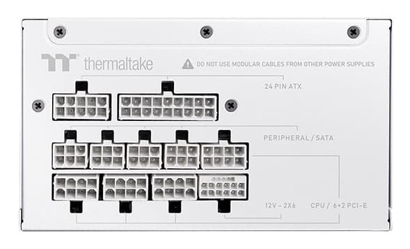 Thermaltake ToughPower GT Snow 850W - Nätaggregat (intern) - ATX12V 3.1/ EPS12V - 80 PLUS Gold - AC 100-240 V - 850 Watt - aktive PFC - snö