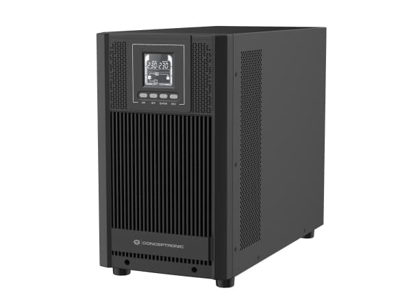 Conceptronic ZEUS52ES3K, Dobbel konvertering (online), 3 kVA, 2700 W, Sinus, 220 V, 240 V Sort
