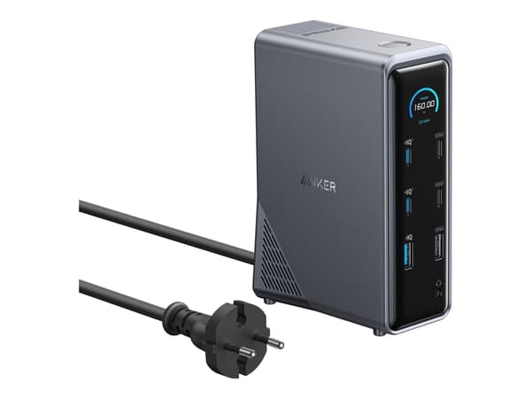 Anker 14-in-1 - Dokkingstasjon - USB-C - 14-spors - 2 x HDMI - 1GbE