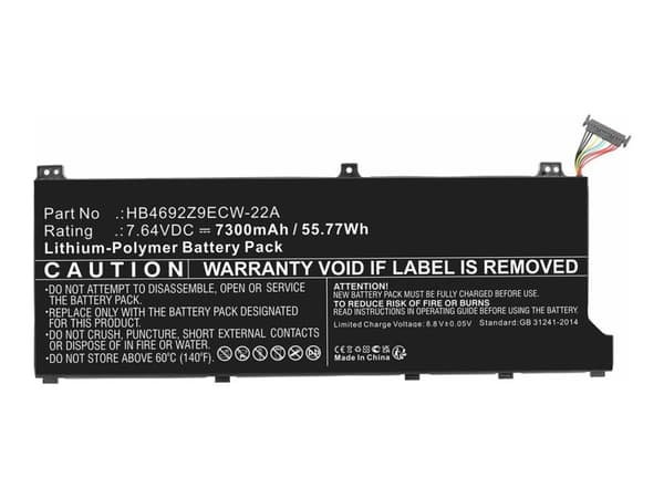 CoreParts - Batteri til bærbar PC (tilsvarer: Huawei HB4692Z9ECW-22A) - 7.64V - litiumpolymer - 7300 mAh - 55.77 Wh - svart - for Huawei Matebook 14