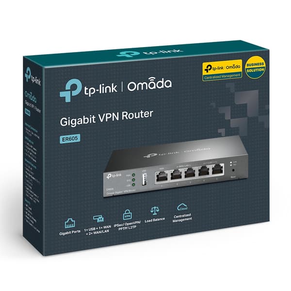 TP-Link Omada ER605 kabelansluten router Gigabit Ethernet Svart