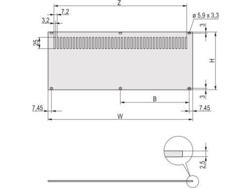 SCHROFF SCHROFF bakpanel, perforert, uskjermet, for RatiopacPRO og PropacPRO, 4 HU, 84 HK