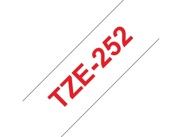 Brother TZe-252, Punainen valkoisella, TZe, Lämpösiirto, Brother, PT-2430PC, PT-2700, PT-2730, PT-9600, PT-9700PC, PT-9800PCN, 2,4 cm