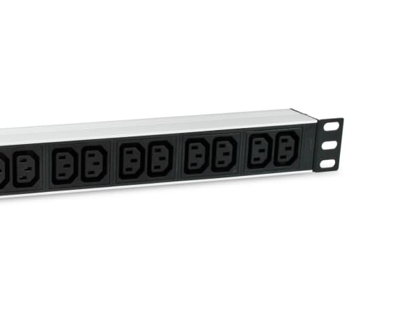 Equip 333318, Grunnleggende, 1U, Aluminium, Sort, Sølv, 12 AC-utganger, C13 kopling