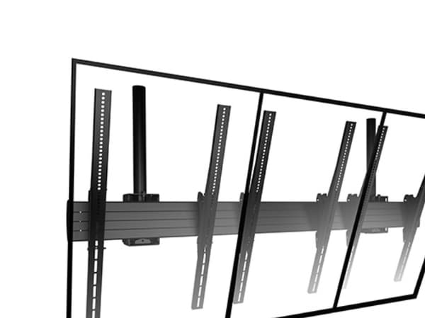 Chief Fusion LCM3X1UP - Asennussarja (kiskokannatin, 6 liitäntäkannatinta, 2 array-päätä) - 3 LCD-näytölle - musta - näytön koko: 40"-55" - pylväs musta
