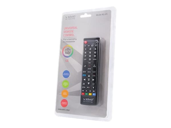 Savio RC-05 do TV LG, TV, Universal, IR Wireless, Press buttons, Black