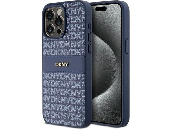 Apple iPhone 15 Pro Max DKNY odinis dėklas Mono Stripe & Metal Logo (DKHCP15XPRTHSLB) mėlynos spalvos