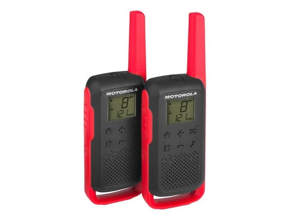 Motorola Talkabout T62 - Bærbar - toveis radio - PMR - 446 MHz - 16-kanalers - svart, rød (en pakke 2)