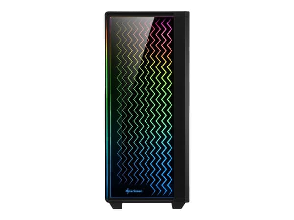 Sharkoon RGB LIT 200 - Tower - ATX - sidepanel med vindu (herdet glass) - ingen strømforsyning - USB/lyd