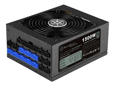 SilverStone Strider Titanium ST1500-TI - Strømforsyning (intern) - ATX12V 2.4 - 80 PLUS Titanium - AC 120/230 V - 1500 watt - aktiv PFC - svart Sort
