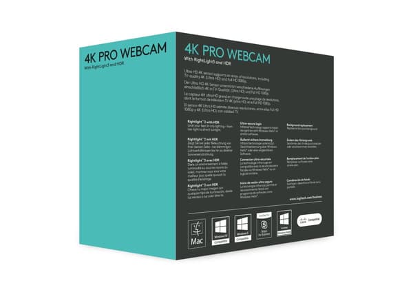 Logitech Brio webbkameror 13 MP 4096 x 2160 pixlar USB 3.2 Gen 1 (3.1 Gen 1) Svart