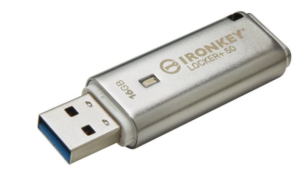 Kingston Technology IronKey Locker+ 50 USB-sticka 16 GB USB Type-A 3.2 Gen 1 (3.1 Gen 1) Silver