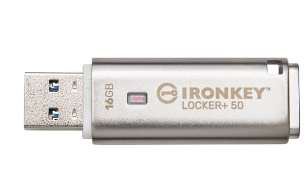 Kingston Technology IronKey Locker+ 50 USB-sticka 16 GB USB Type-A 3.2 Gen 1 (3.1 Gen 1) Silver