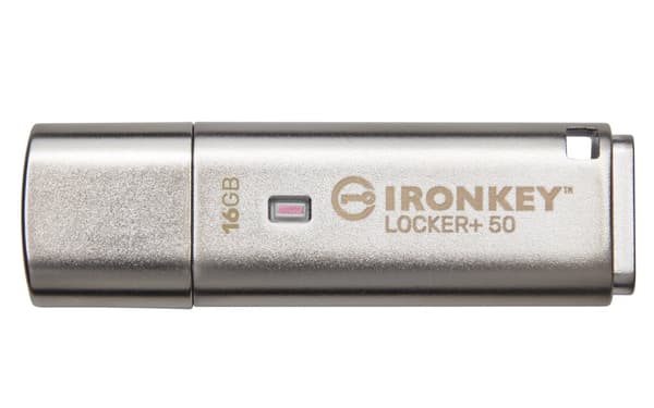 Kingston Technology IronKey Locker+ 50 USB-sticka 16 GB USB Type-A 3.2 Gen 1 (3.1 Gen 1) Silver Silver