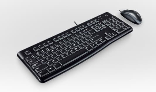 Logitech Desktop MK120 tangentbord Mus inkluderad USB QWERTZ tyska Svart
