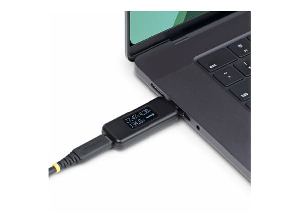 StarTech.com USB-C Power Tester, Bi-Directional Digital Voltage/Current - USB-C strömtester - digital multimeter, bi-directional - svart
