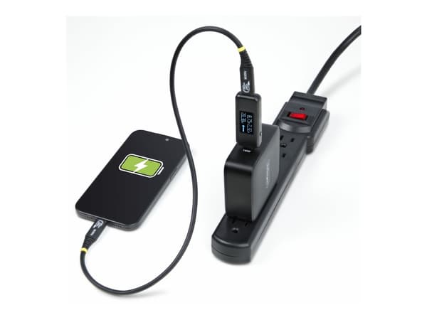 StarTech.com USB-C Power Tester, Bi-Directional Digital Voltage/Current - USB-C strömtester - digital multimeter, bi-directional - svart