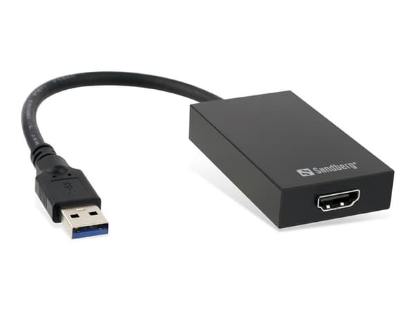 Sandberg - Video adapter - USB-type A hann til HDMI hunn - 1920 x 1080 (1080p) støtte