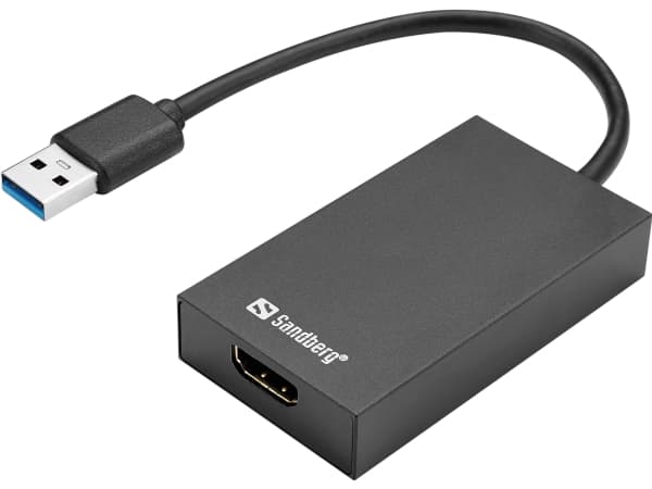 Sandberg - Video adapter - USB-type A hann til HDMI hunn - 1920 x 1080 (1080p) støtte