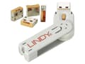 Pikkukuva 2 / 2: Lindy 40453, Portin lukitsin + avain, USB A-tyyppi, Oranssi, Akryylinitriilibutadieenistyreeni (ABS), 5 kpl, Muovipussi